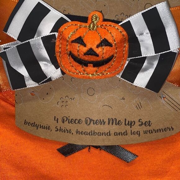 Baby Essentials NWT Halloween Outfit Set- Long Sleeve One Peice- Tulle Tutu- Pum - Picture 4 of 6